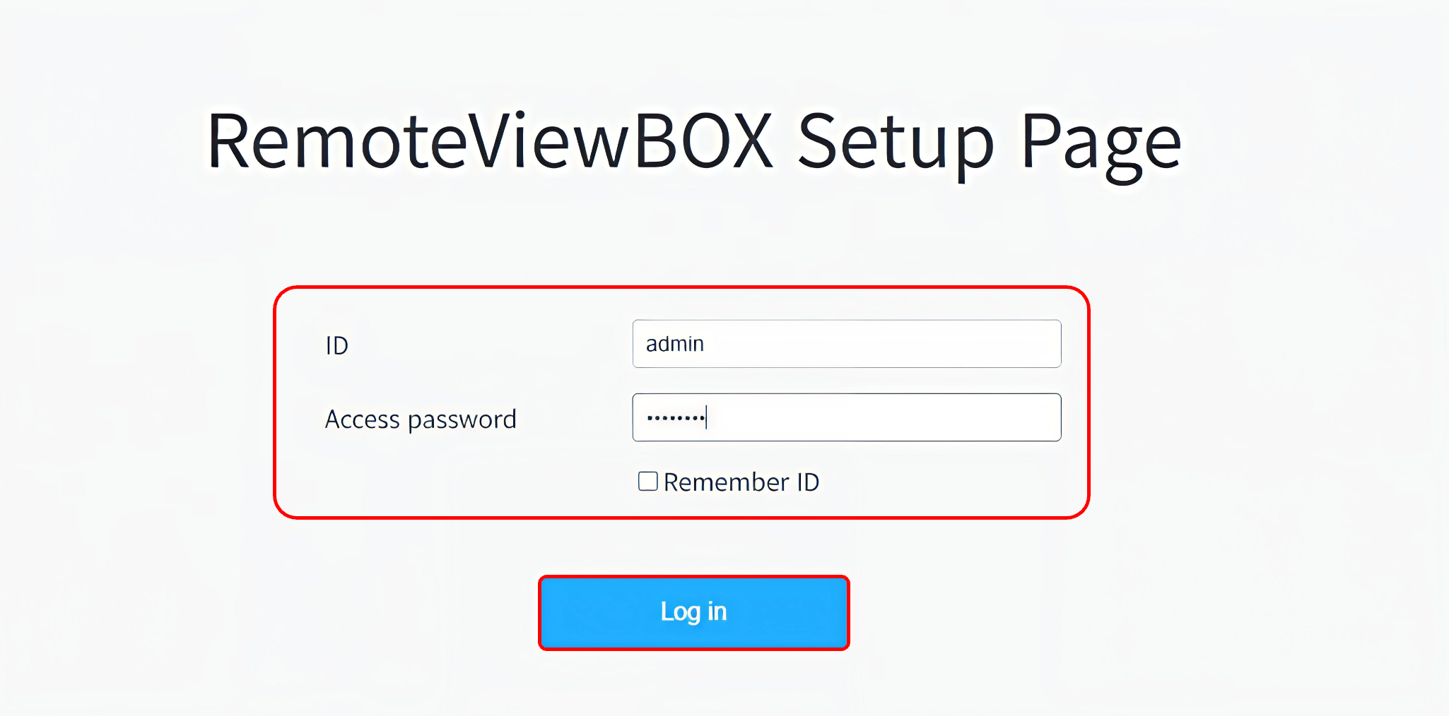 RemoteViewBOX Setup Page